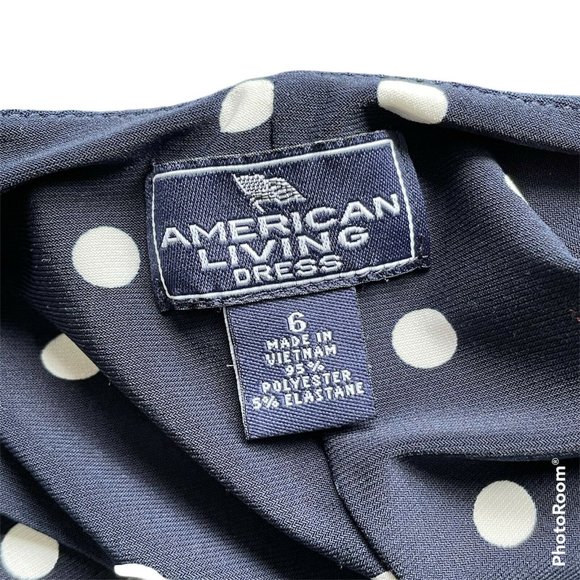 American Living Retro Pin Up Navy Polka Dot Dress - Picture 9 of 9
